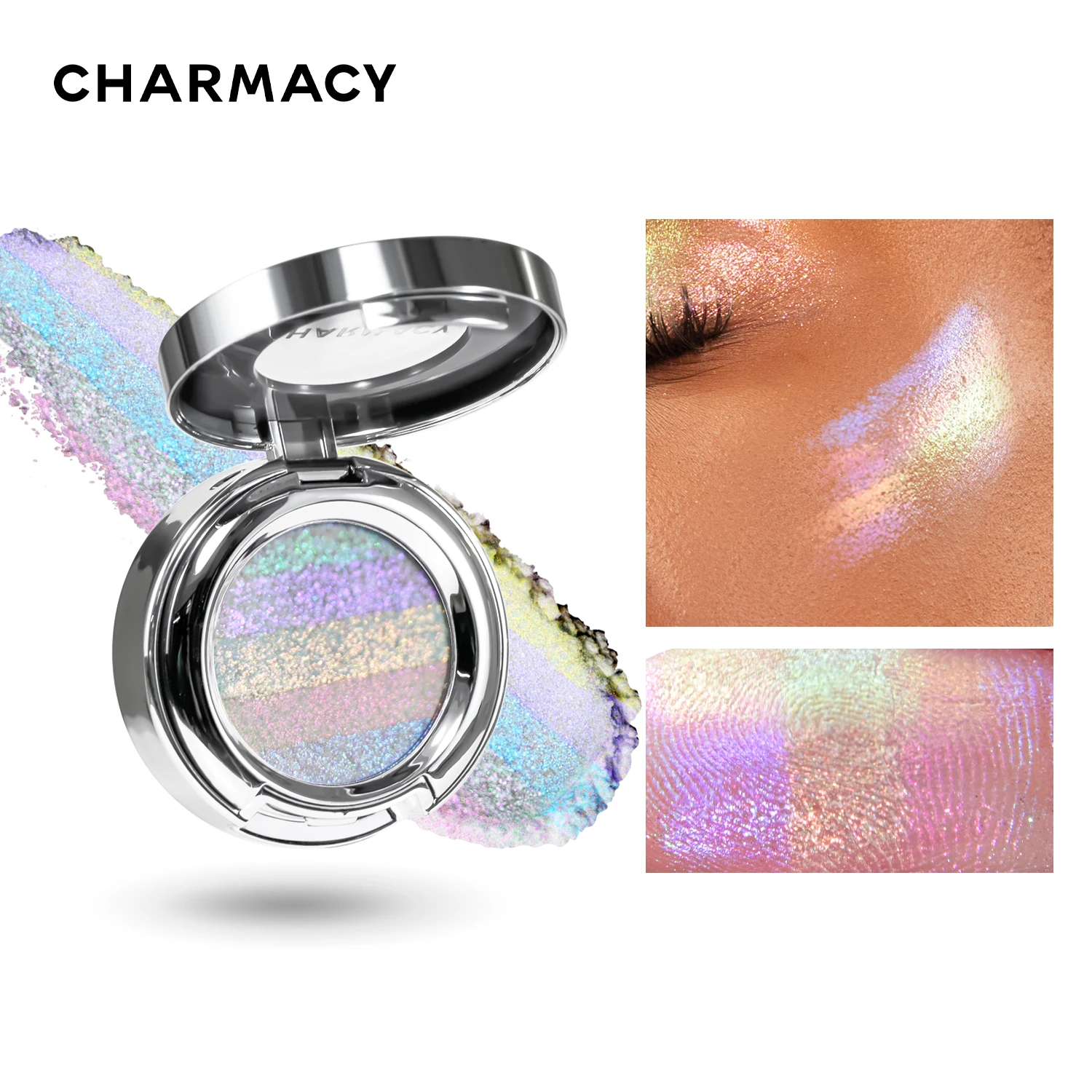 Top Trends: CHARMACY Rainbow Duochrome Highligter New 5 Colors Shimmer Multichrome Long-lasting Eye Shadow Cosmetic Makeup For Women Shoppable Styles