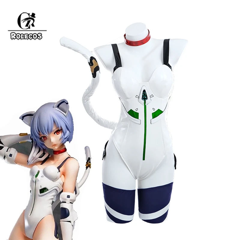 Top Trends: ROLECOS EVA Ayanami Rei Bunny Girl Costume Ayanami Rei Cat Ear Cosplay Costume Halloween Party Sexy Women Suit Shoppable Styles