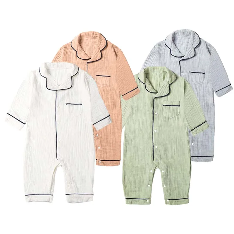 Top Trends: Organic Cotton Baby Sleepwear Newborn Pajama Muslin Romper For Girls Boys Leisure Wear Kids Pajamas Toddler Infant Jumpsuits Shoppable Styles