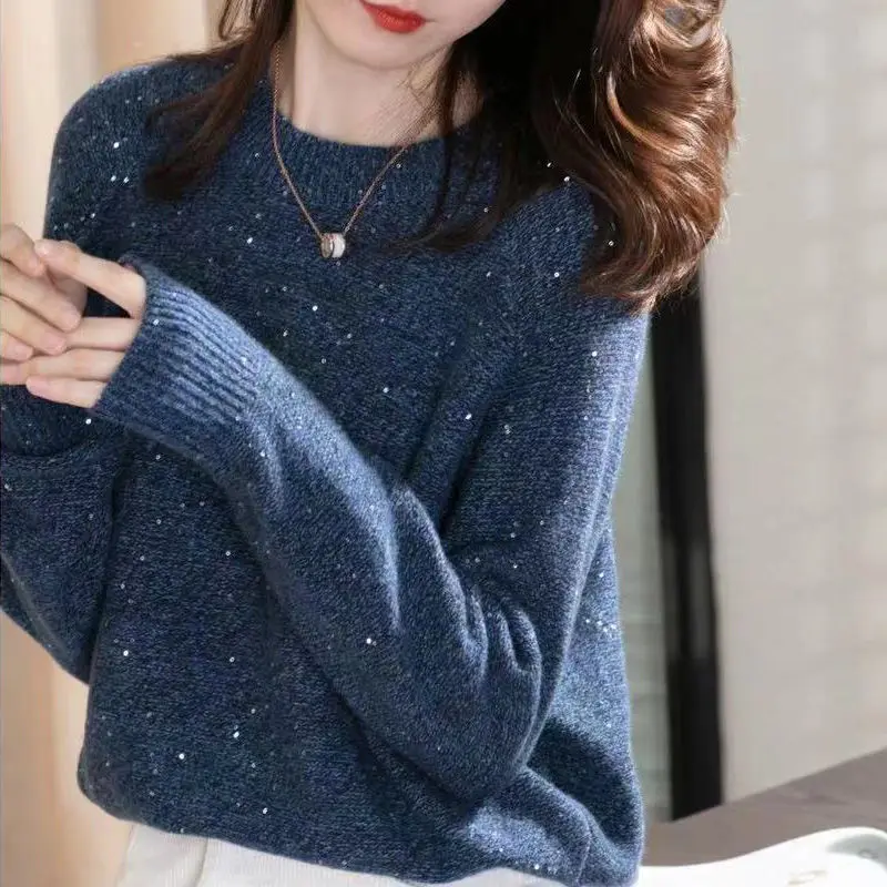 Top Trends: Fashion O-Neck Knitted Solid Color Casual Sweater Women&#039;s Clothing 2022 Autumn New Loose Korean Pullovers All-match Tops Shoppable Styles