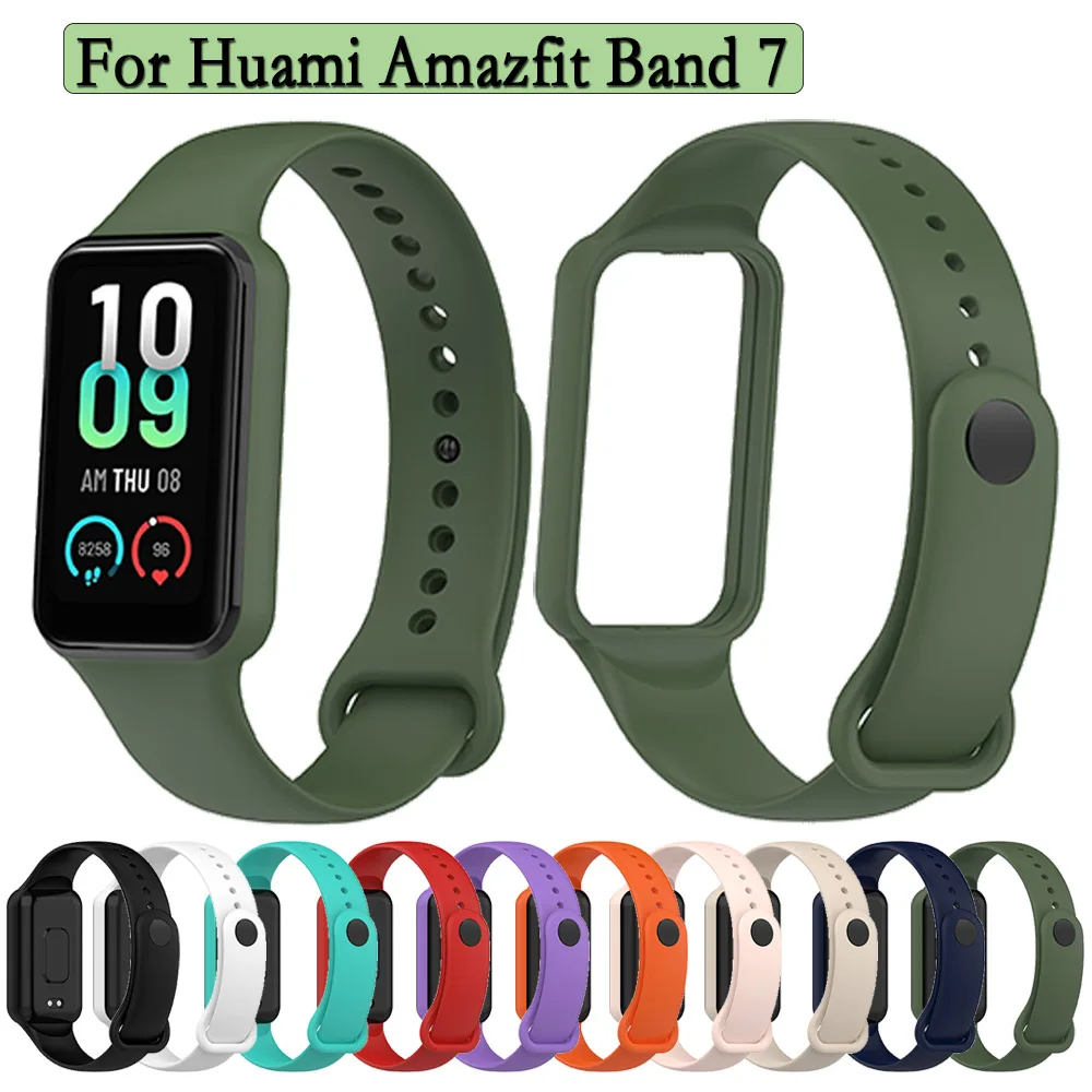 Top Trends: Strap For Huami Amazfit Band 7 Silicone Watchband Single Color Adjustable Bracelet Wristband Replacement Shoppable Styles