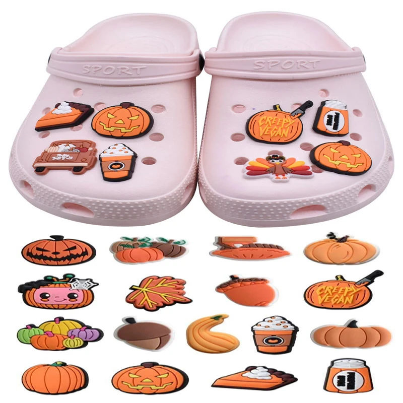 Top Trends: Shoe Charms Accessories Fits For Crocs Single Sale 1pcs Decorations PVC Buckle For Kids Party Christmas Gifts Pins Pumpkin Shoppable Styles