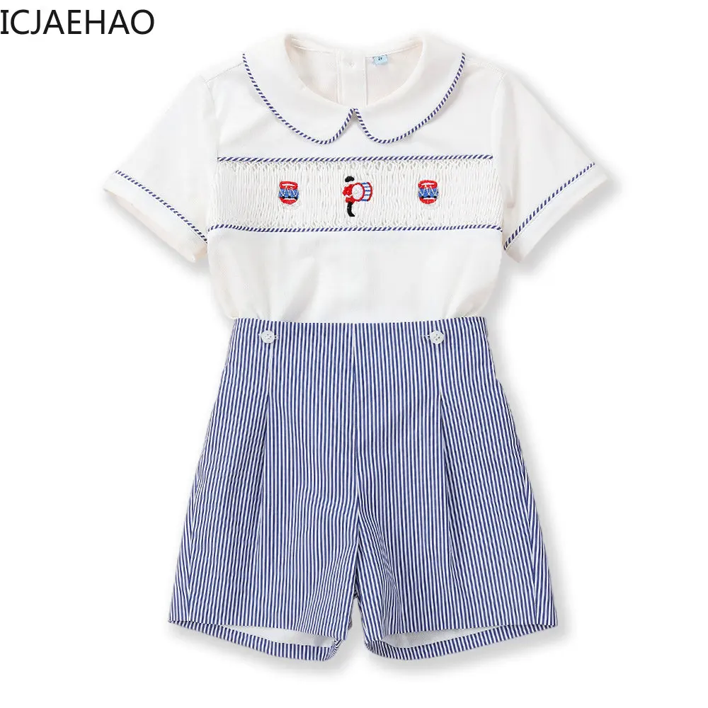 Top Trends: 2023 T-shirts For Boys Boutique Design Baby Girls Clothes Sets Summer Kids Handmade Smocked Romper Children Brothers Matching Shoppable Styles