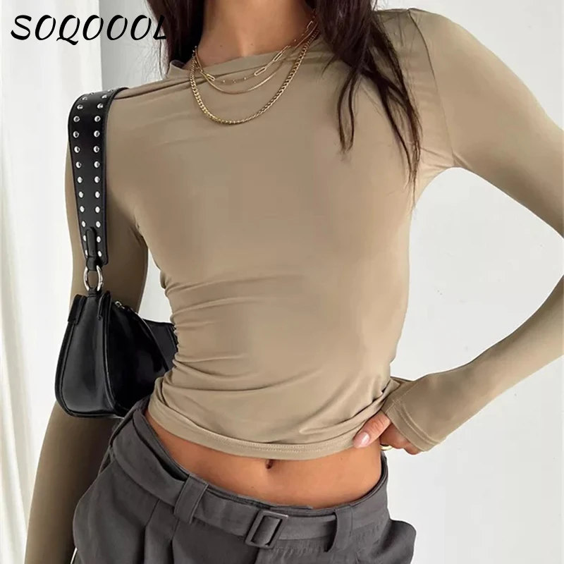 Top Trends: Long Sleeve T Shirt Women Spring Autumn Slim Fit Pullovers T-shirts Streetwear Female Pullovers Basic Tee Y2k Clothes Crop Tops Shoppable Styles