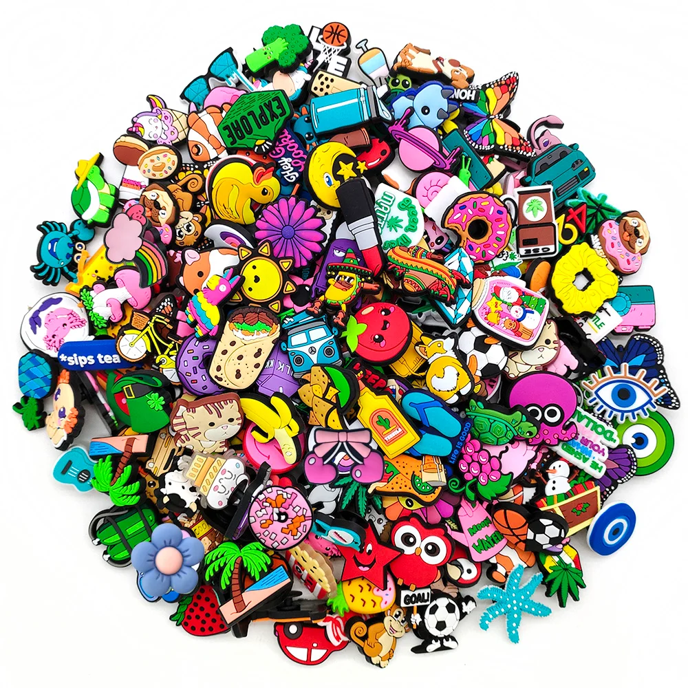 Top Trends: 30-500PCS Wholesale Random Cartoon Shoe Charms Decrations For Buckle Kids X-mas Gifts Shoe Accessories Big Sale Shoppable Styles