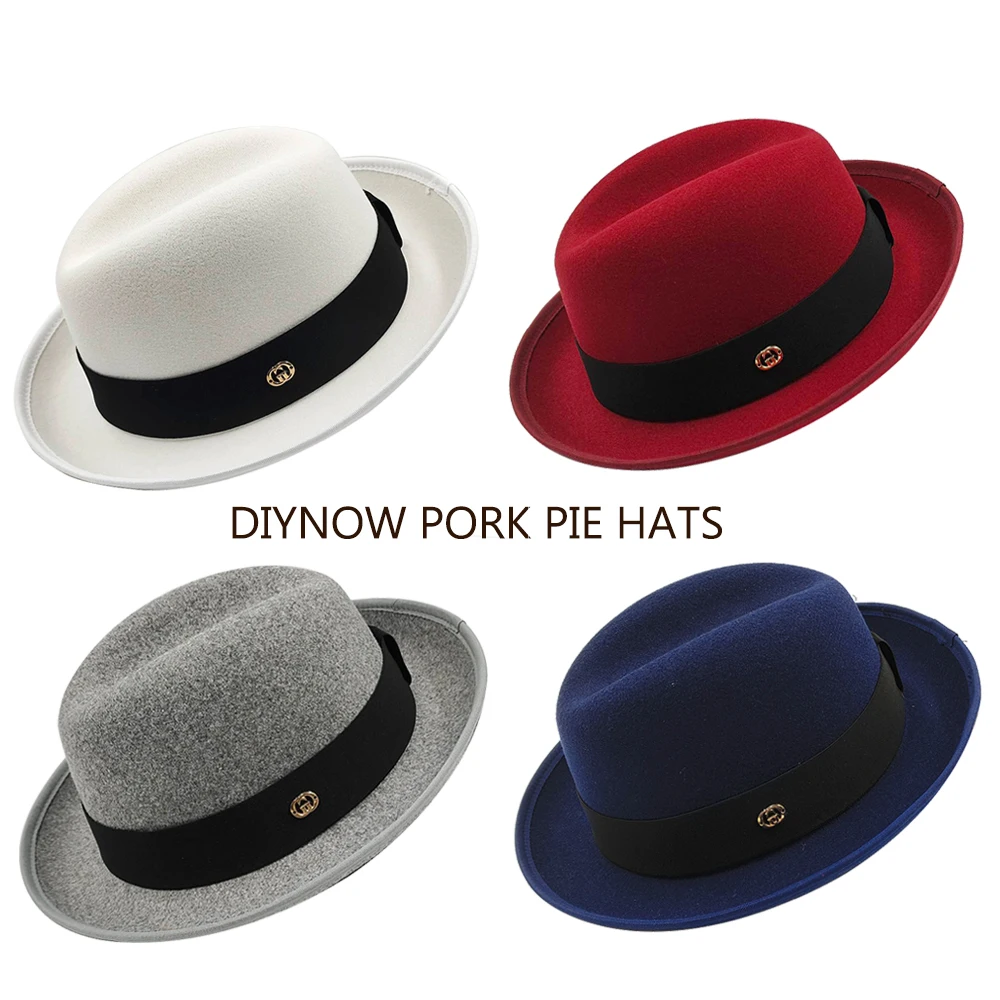 Top Trends: Pork Pie Hat Brim Men Women Fedora Classic Gentleman Bowler Hat Cosplay Derby Bowler English Hat Panama Jazz Hat Wholesale Shoppable Styles