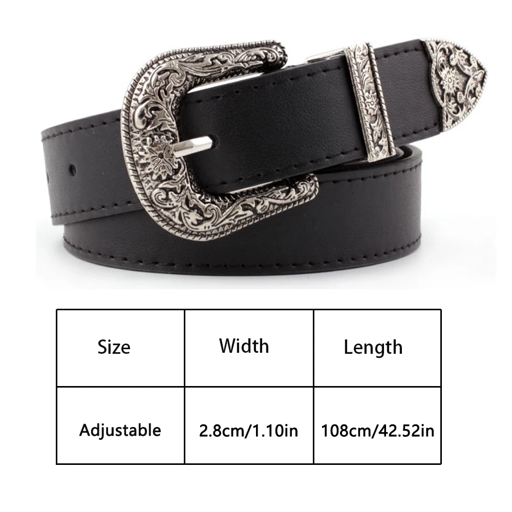 Top Trends: Punk Leather Vintage Waist Belt Adjustable Metal Buckle Waistband Fashion Style Western Cowboy Women Dress Belts Accessories Shoppable Styles - Image 4