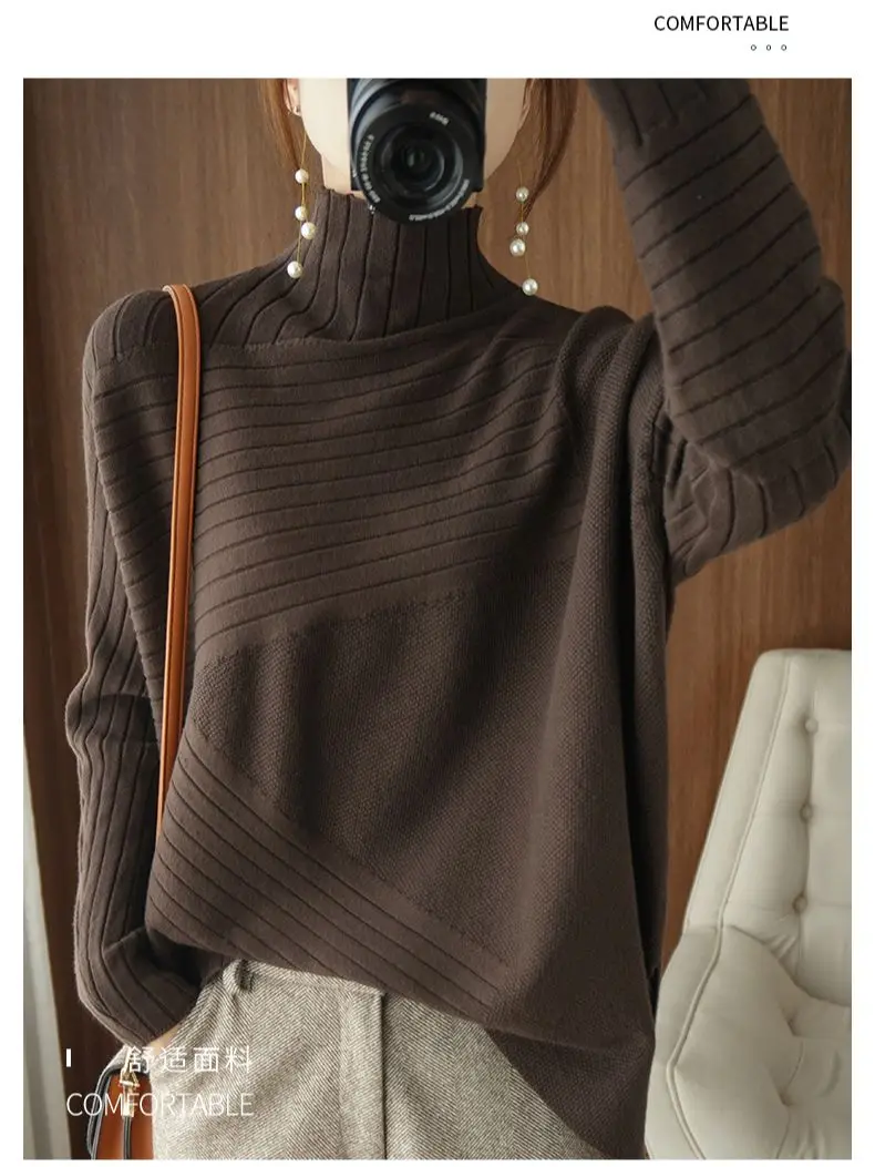 Top Trends: 2022 Autumn Winter Women Sweater Turtleneck Cashmere Sweater Women Knitted Pullover Fashion Keep Warm Loose Tops Shoppable Styles