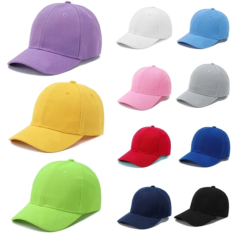 Top Trends: Kids Unisex Cotton Snap Back Baseball Cap Solid Color Four Seasons HipHop Boy Hats Adjustable Breathable Children Wholesale Caps Shoppable Styles