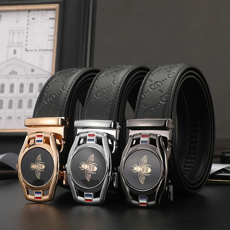 Top Trends: Men Belts Designers Automatic Buckle High Quality Cowskin Genuine Leather Belts For Men Luxury Famous Brand Dres Strap ZD2148 Shoppable Styles