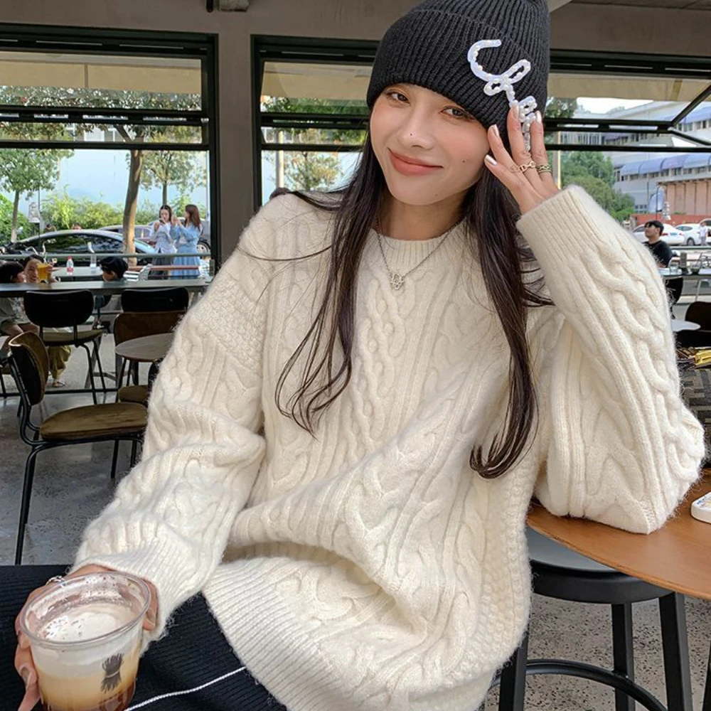 Top Trends: Winter Korean Street Simple Women Sweater Fashion Y2K Personalized Loose Hip Hop Warm Cute Women Long Sleeve Hoodie Top Shoppable Styles