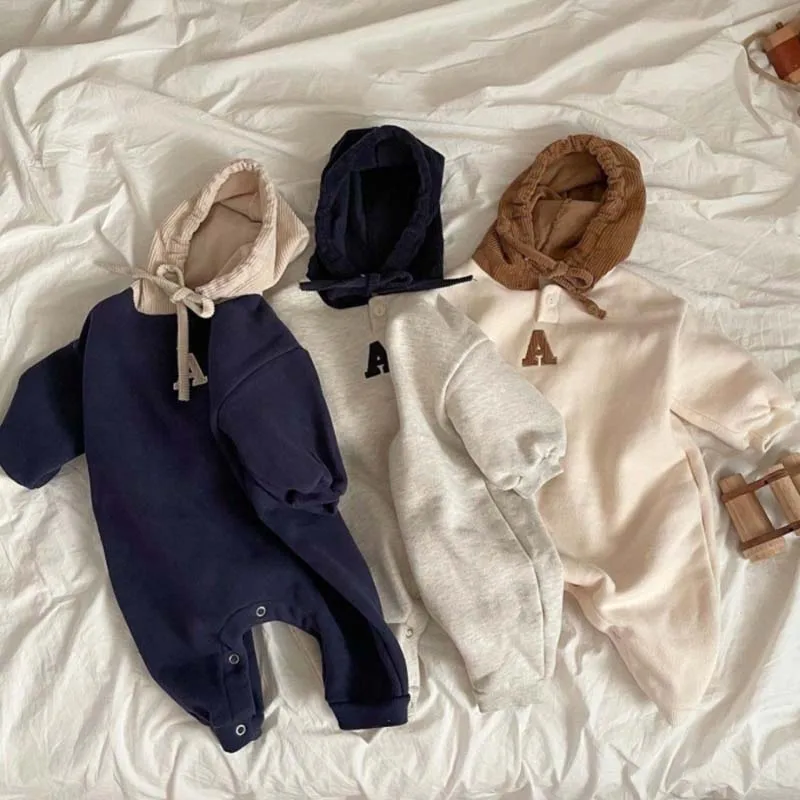 Top Trends: Autumn Baby Romper Infant Toddler Jumpsuit 2023 Korea Fashion Letter Baby Crawling Suit Newborn Baby Clothes One-Pieces Rompers Shoppable Styles