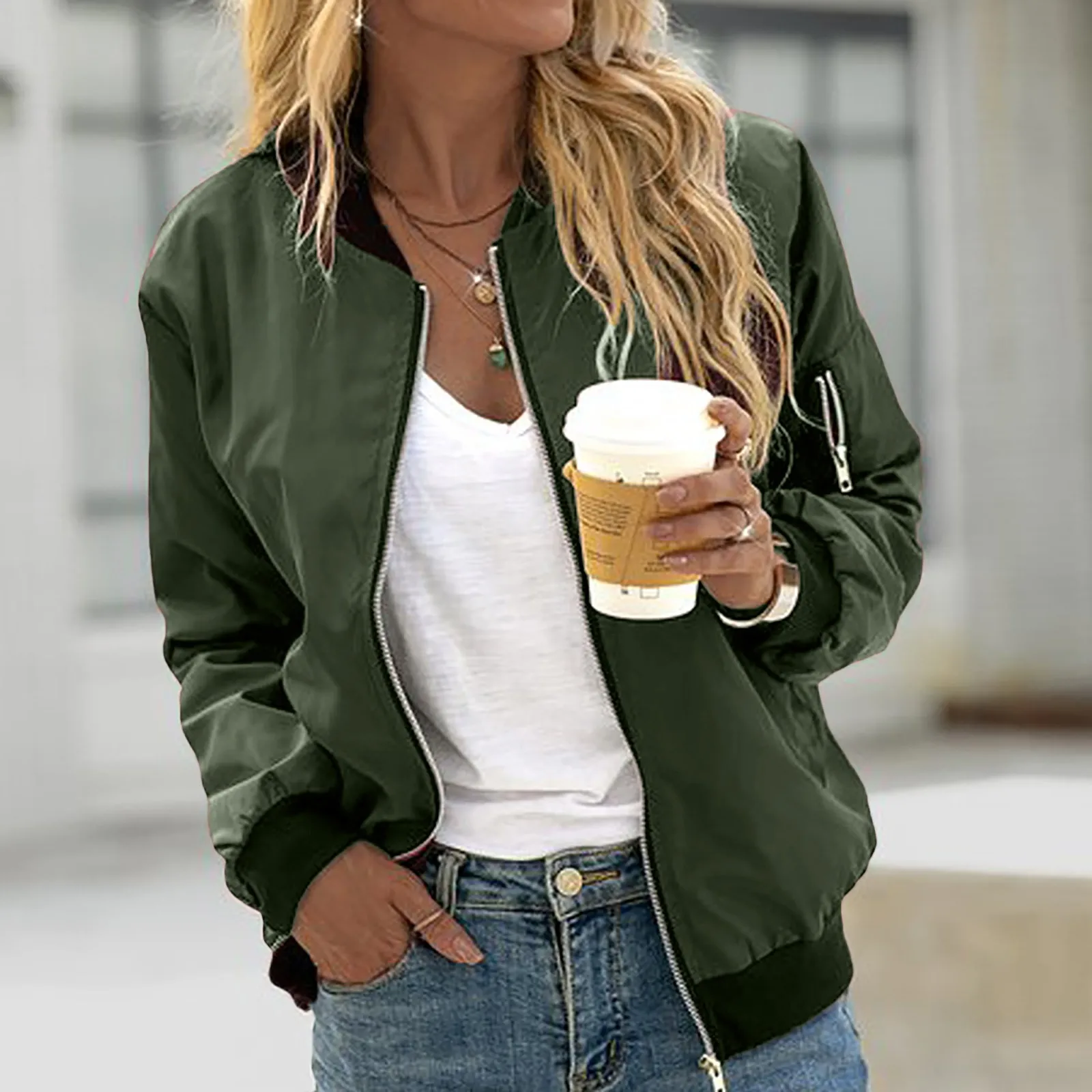 Top Trends: Spring Autumn Women Jackets Tops Fashion Basic Bomber Jacket Streetwear Long Sleeve Coat Female Solid Color Casual Outerwear Shoppable Styles