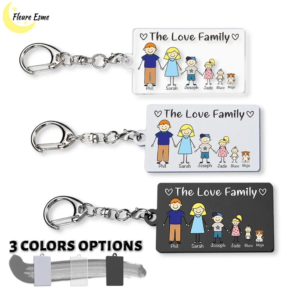 Top Trends: Customized Key Chain Cartoon Character Acrylic Transparent Key Chains Keychain Gift For Family Cute Present Cartoon Keychains Shoppable Styles