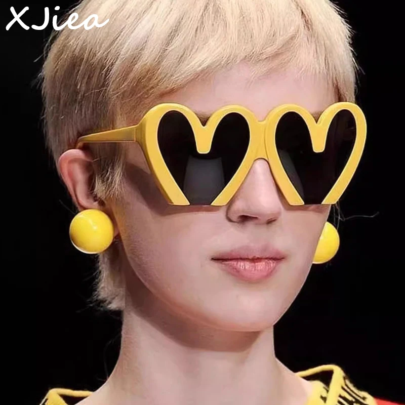 Top Trends: XJiea Heart Sunglasses For Women Fashion 2024 Designer Steampunk Trendy Female Sun Glasses Party Lovely Eyewear Accessory Shoppable Styles