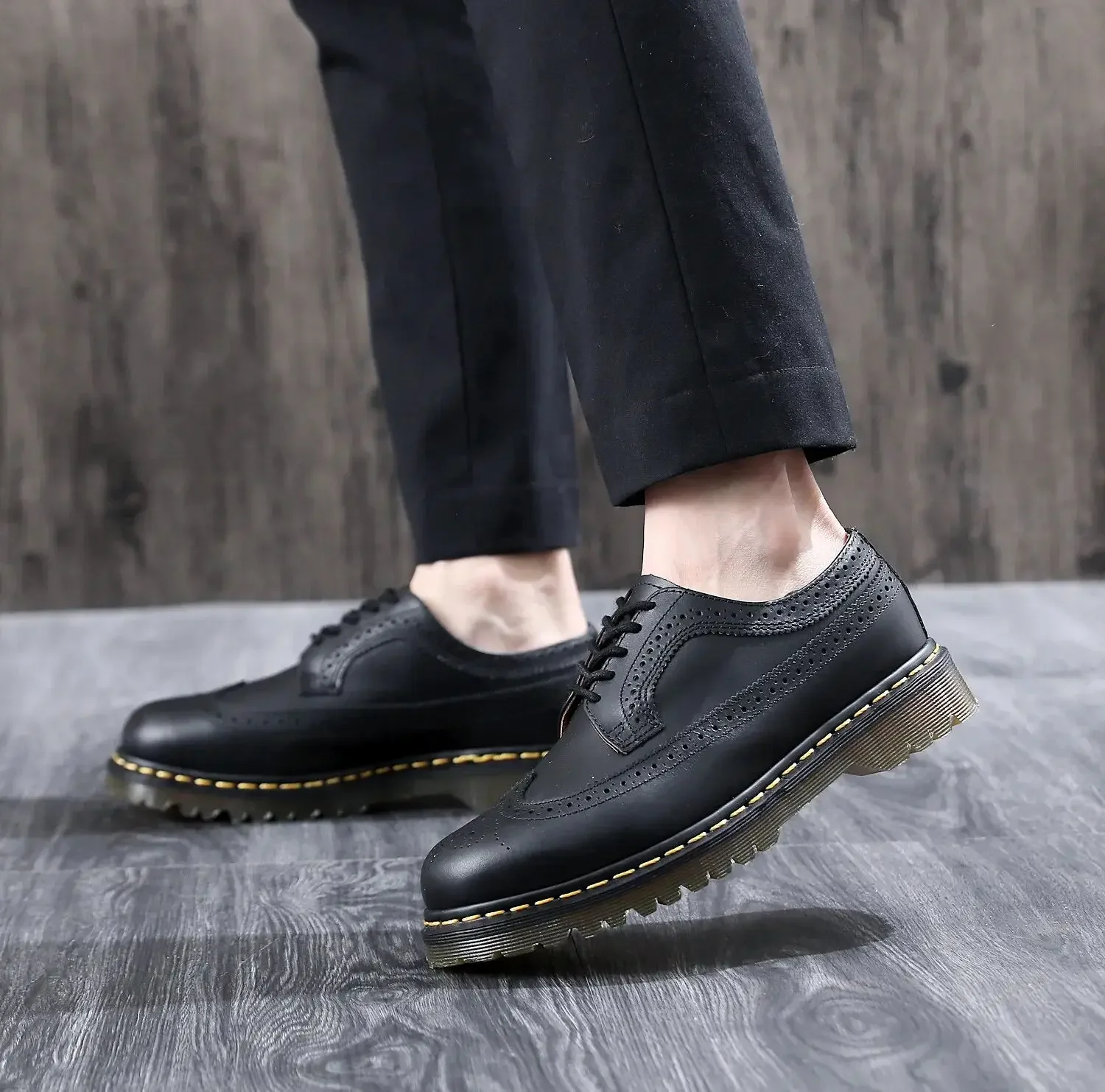 Top Trends: 2023 Leather Vintage Larger Size Men Casual Shoes TopLuxury Dermis Quality Men Leather Shoes Brogue RetrolBussiness Shoes Man Shoppable Styles