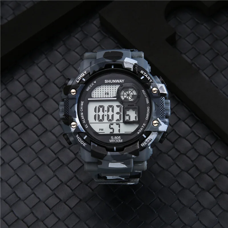 Top Trends: 50M Waterproof Children Sports Electronic Watch Swimming LED Backlight Camouflage Green Digital Watches For Student Boy Gift 805 Shoppable Styles - Image 4