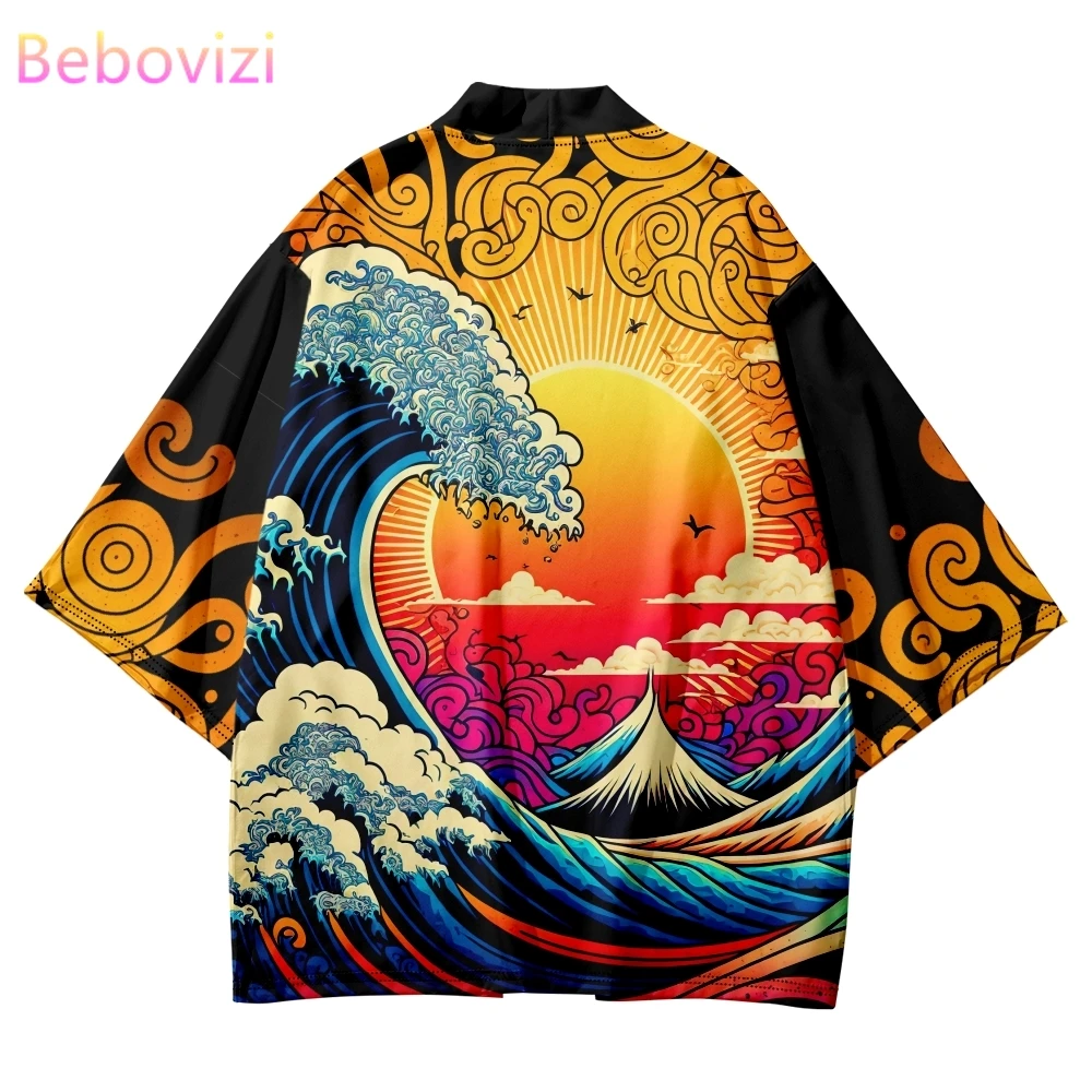 Top Trends: Plus Size XXXL 6XL 5XL 4XL Japanese Streetwear Cardigan Women Men Harajuku Wave Print Haori Kimono Cosplay Shirts Yukata Shoppable Styles