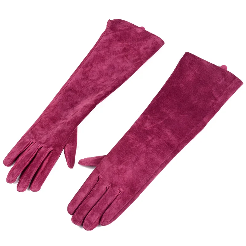 Top Trends: 30 40 50 60 70cm Women's Ladies Real Suede Leather Winter Tender Party Long Evening Gloves Opera / Long Gloves Shoppable Styles - Image 6