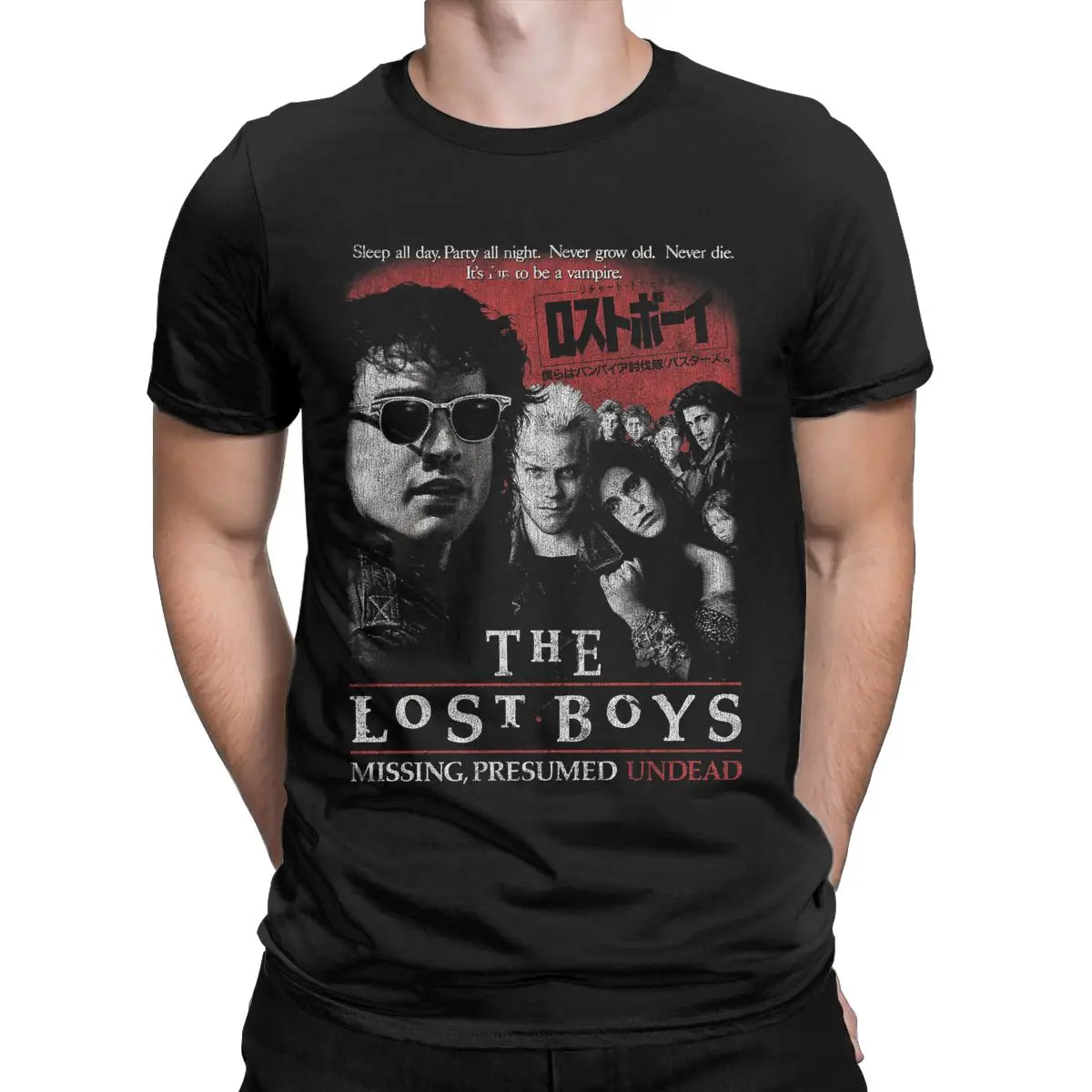 Top Trends: Scream Horror Movies The Lost Boys, DISTRESSED, Vampire, Pure Cotton Tops Leisure Short Sleeve Crewneck Tees Unique T-Shirt Shoppable Styles