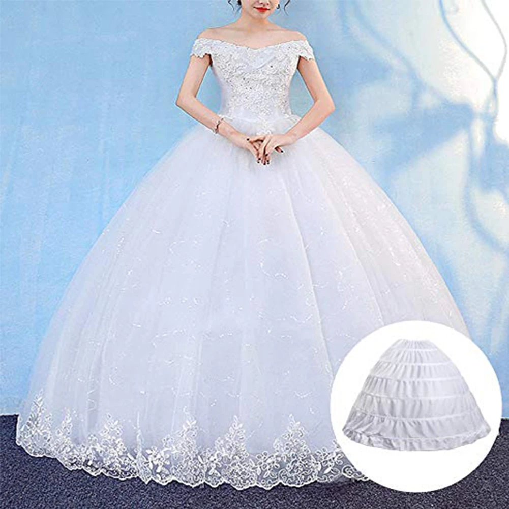 Top Trends: White New 6 Hoops Petticoats Bustle For Ball Gown Wedding Dresses Underskirt Bridal Accessories Crinolines Skirts Shoppable Styles