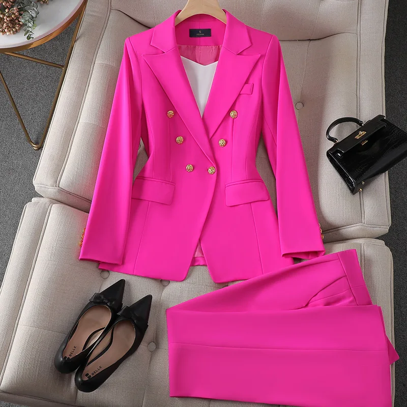 Top Trends: High Quality Korean Spring Autumn Ladies Pant Suit Formal 2 Piece Set Blazer Women Office Business Work Wear Jacket And Trousers Shoppable Styles