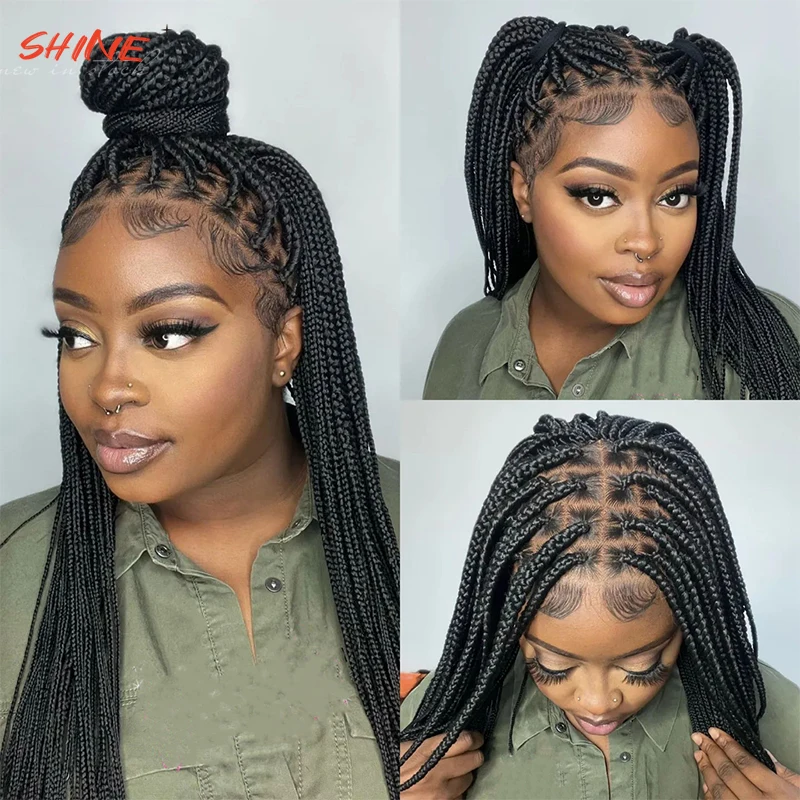 Top Trends: SHINE Braided Wigs 30 Inches 13x4 Lace Front Synthetic Hair For Braiding Crochet Dreadlocks Black African Women Knotless Wig Shoppable Styles