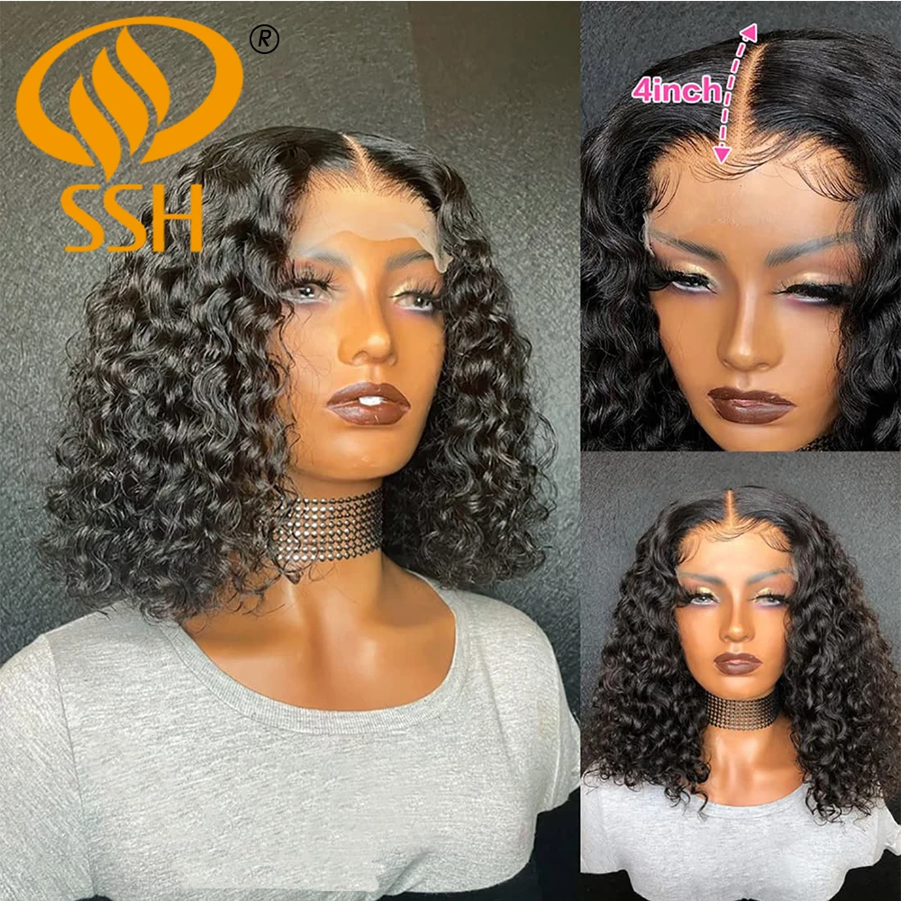 Top Trends: Wear Go Glueless Bob Wig Water Wave Human Hair Wigs Preplucked Human Wigs13x4 Lace Front Closure Bob Wig Middle Part Curly Wig Shoppable Styles