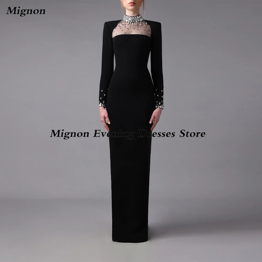 Top Trends: Mignon Satin Mermaid O-neck Lace Sequins Formal Prom Gown Floor Length Luxury Evening Formal Elegant Party Dress For Women 2023 Shoppable Styles