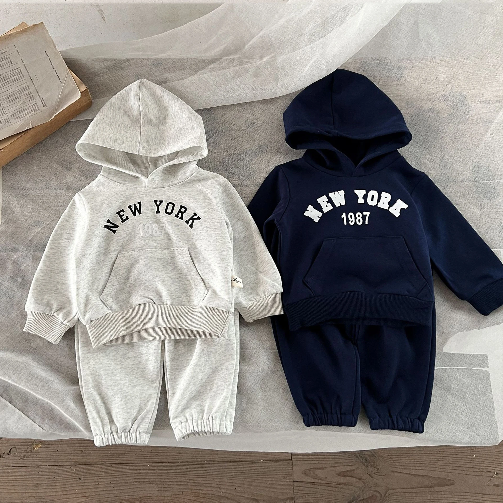 Top Trends: New Baby Boy Girl Clothing Set Children Pullover Sweatshirts + Simple Solid Cotton Sports Pants 2pc Kids Clothes Boy Suit Hooded Shoppable Styles