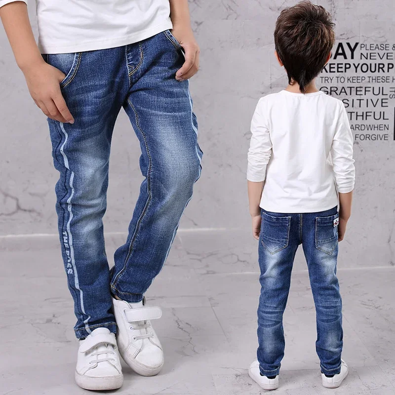 Top Trends: IENENS Kids Boys Jeans Fashion Clothes Classic Pants Denim Clothing Children Baby Boy Casual Bowboy Long Trousers 5-13Y Shoppable Styles - Image 3