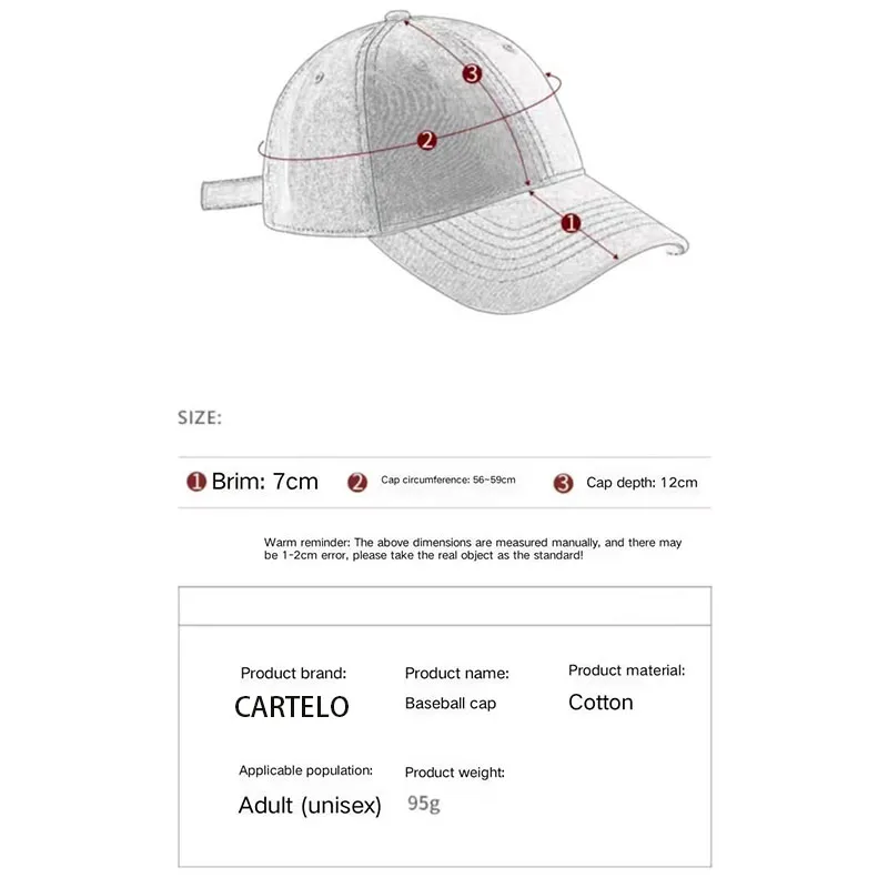 Top Trends: Men's Retro Embroidered Baseball Cap Adjustable Casual CARTELO Cotton Sun Hat Unisex Women's Solid Color Sun Hat F1Caps For Men Shoppable Styles - Image 6