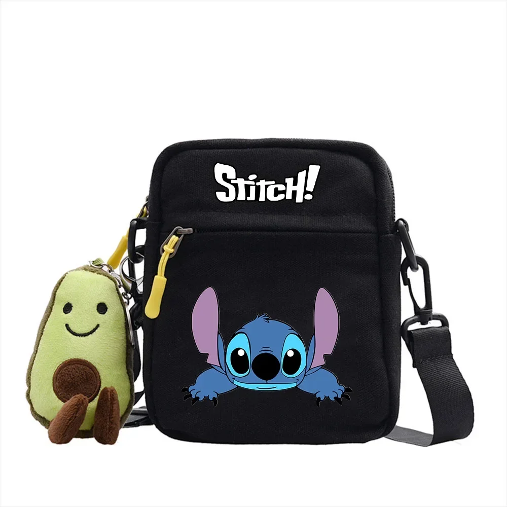 Top Trends: Disney Stitch Woman's Shoulder Bag Girls Cute Cartoon Print Large Capacity Casual Canvas Crossbody Four-color Small Square Bag Shoppable Styles