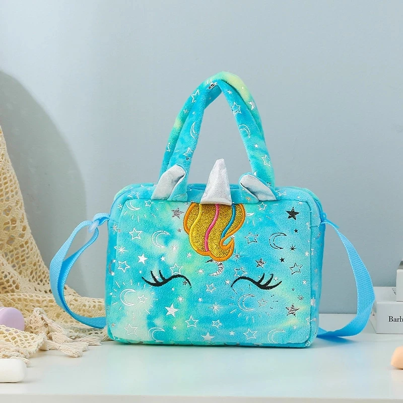 Top Trends: 2022 Unicorn Mini Soft Plush Shoulder Crossbody Bag Woman Girls Tied Dye HandBag Cute And Fresh Style Shinny Star Moon Bag Shoppable Styles - Image 4