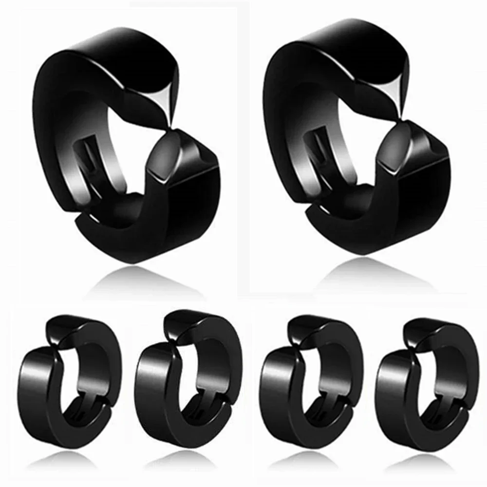 Top Trends: Anime Yoshida Hirofumi Cosplay Earrings Titanium Steel Black Ear Clips Jewelry Halloween Costume Prop Pochita Gift Shoppable Styles