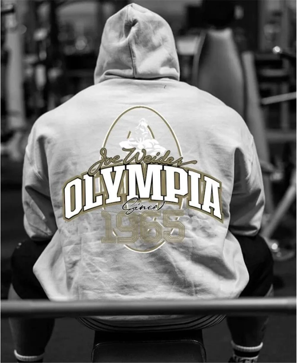 Top Trends: OLYMPIA Autumn Winter Men Fashion New Orsay Commemorative Fitness Hooded Sweatshirt Trend Olympia Casual Running Sports Tops Shoppable Styles