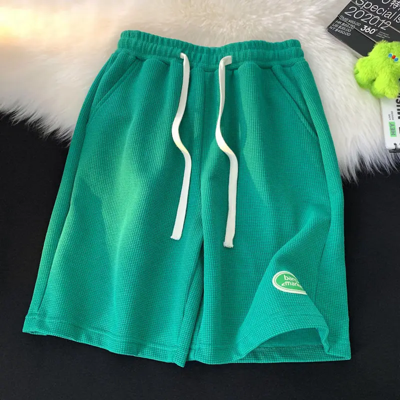 Top Trends: Summer Thin Ventilate Loose Patch Motion Shorts Slim Pockets Waist Drawstring Street Casual All-match Wide-leg Male Short Shoppable Styles - Image 5