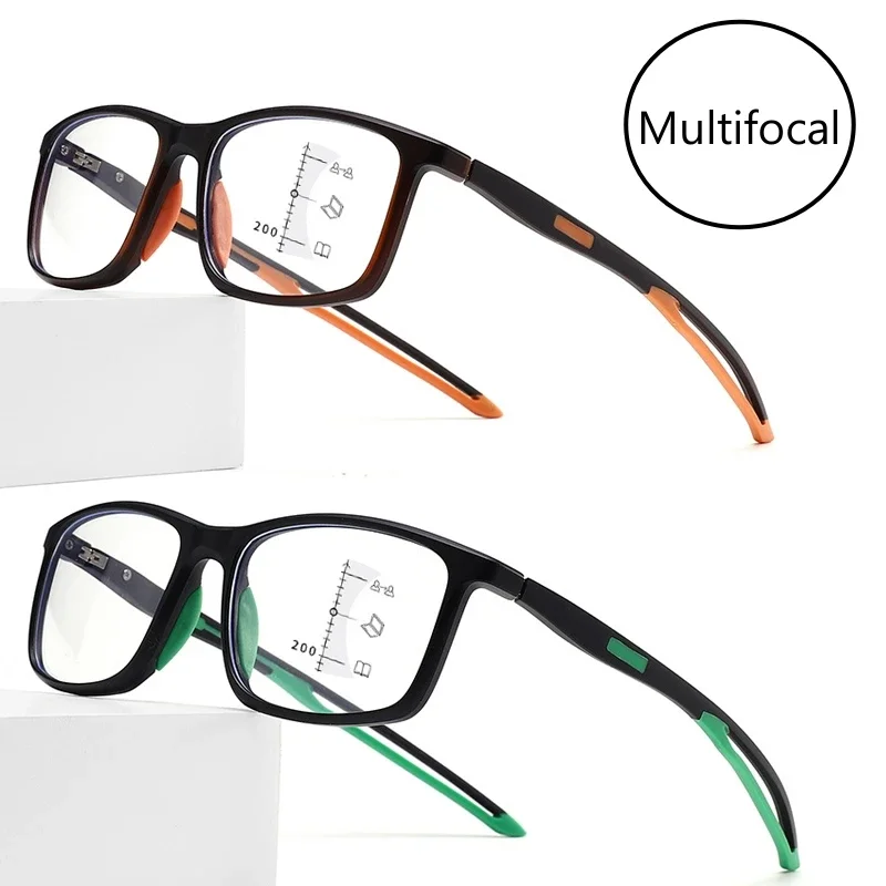 Top Trends: Trendy Sports Reading Glasses Unisex Fashion TR90 Progressive Multifocal Glasses Men Women Retro Near Far Eyewear + 1.0 To+ 4.0 Shoppable Styles