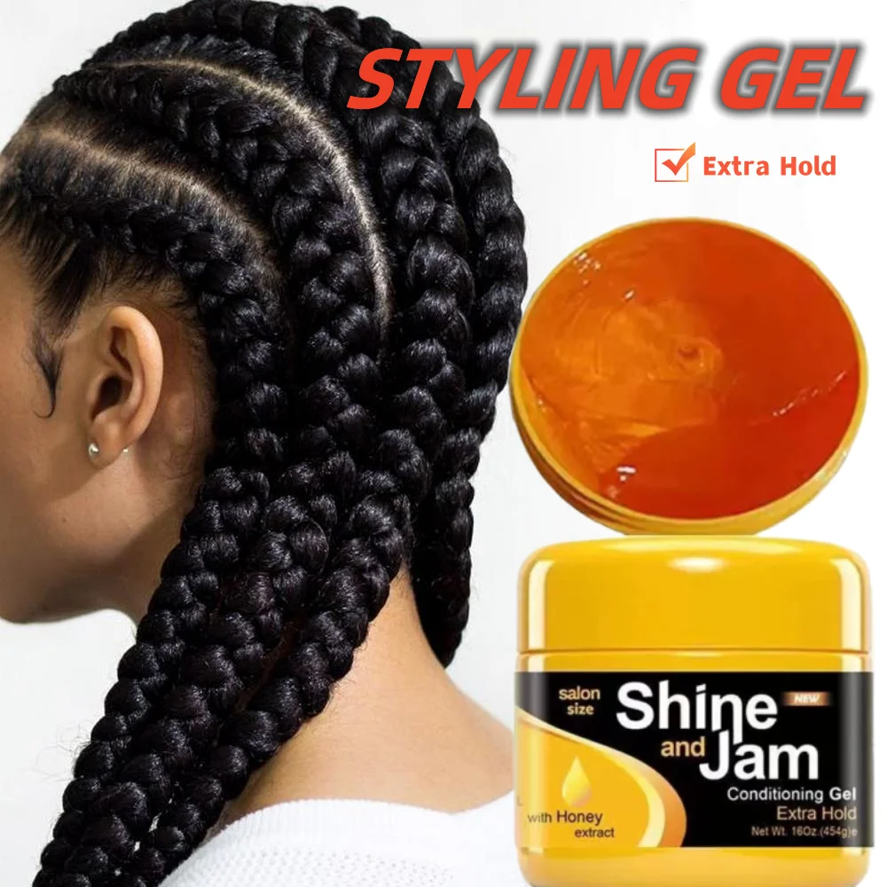 Top Trends: 8oz / 16oz Shine And Jam Gel Extra Hold Conditioning Gel Smoothy Hair Styling No White Locs And Braids Wax For 4C Hair Shoppable Styles