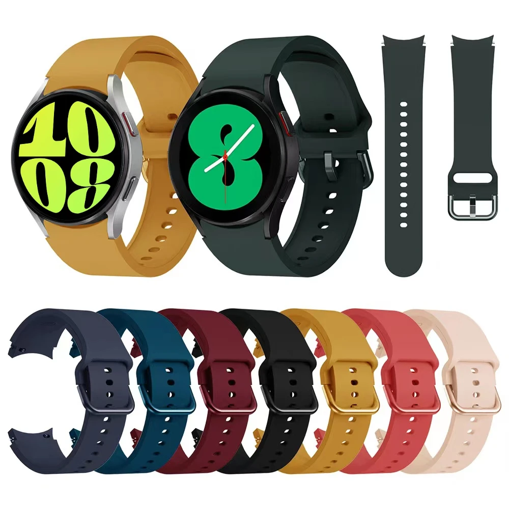 Top Trends: 20mm Silicone Strap For Samsung Galaxy Watch 6 Classic 47mm / 43mm 5 Pro 45mm No Gap Sport Bracelet For Watch 6 5 4 40mm / 42mm Belt Shoppable Styles