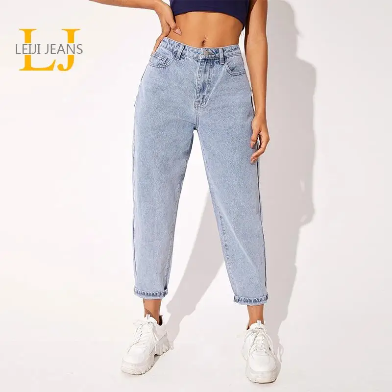 Top Trends: Women&#039;s Ankle Jeans 2023 Stretchy High Waist Plus Size Jeans Loose Light Washing Cropped Lady Denim Pants 6XL Mom Harem Jeans Shoppable Styles