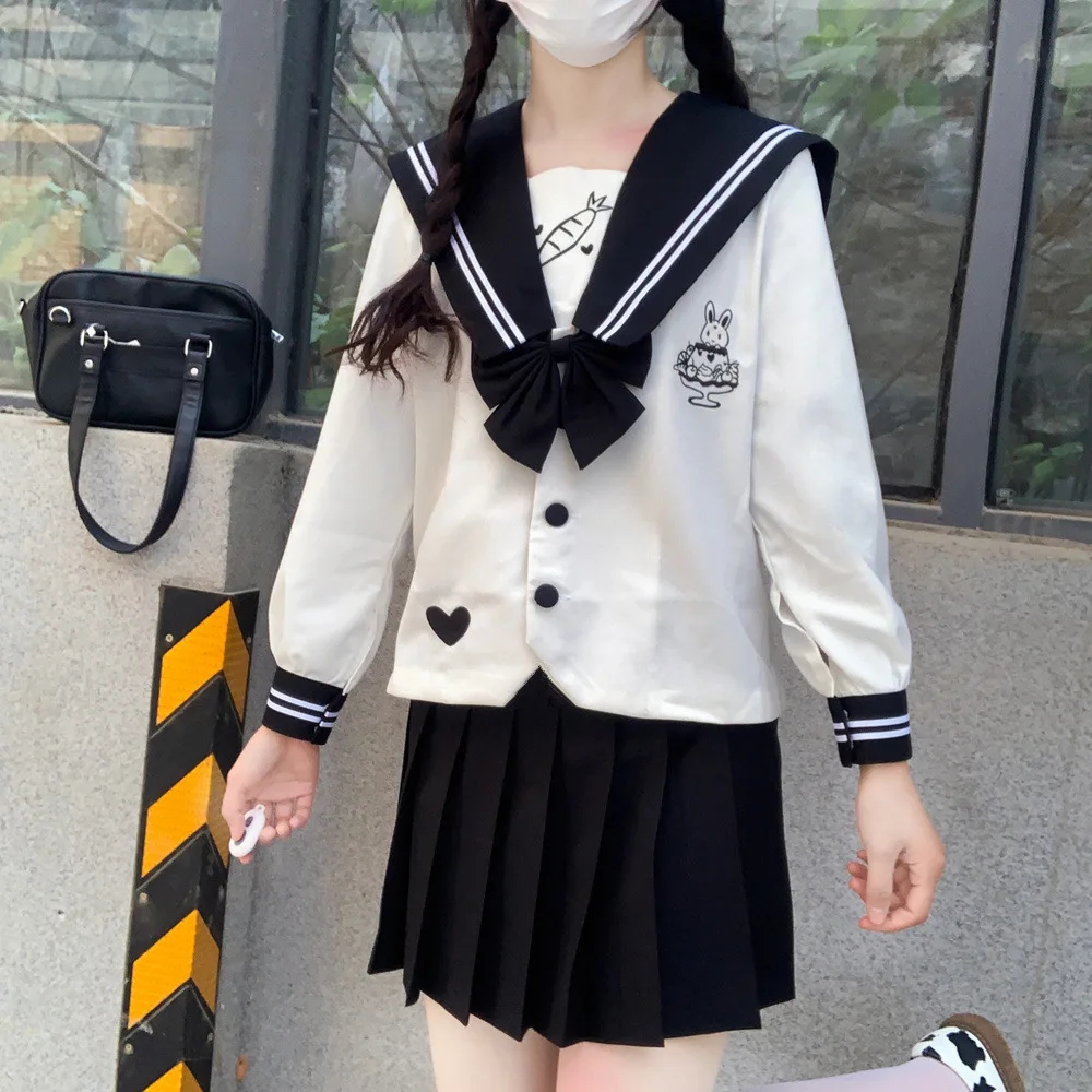 Top Trends: Japanese School Uniform For Girls Sweet And Cute Sailor Suit Long Skirt Pink High-quality Materials Clothes Anime COS Costume Shoppable Styles - Image 4