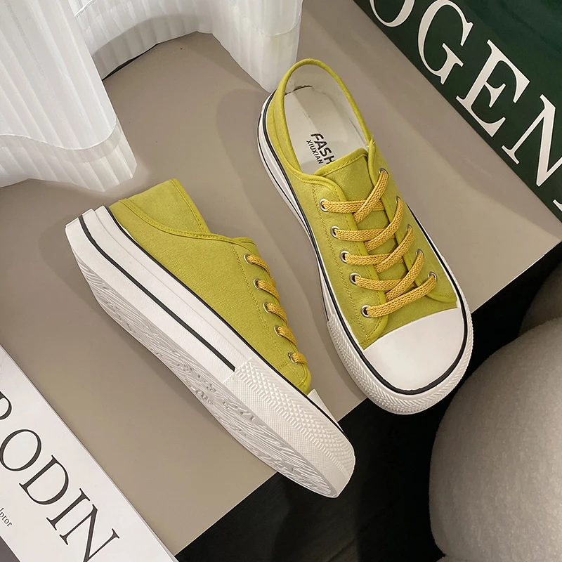 Top Trends: Summer Flat Lace-up Lazy Casual Mango Round Head Canvas Shoes Women's Breathable Single Shoes Women's Style Shoppable Styles