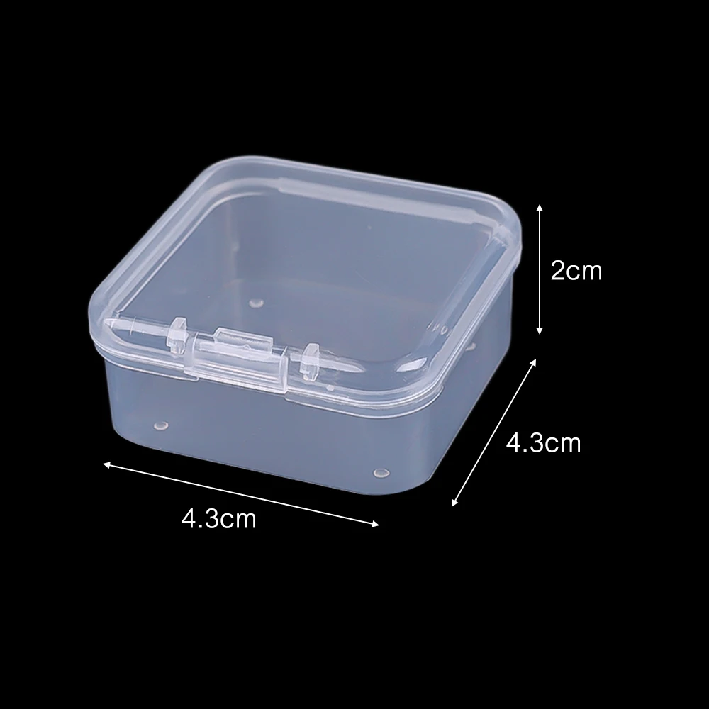 Top Trends: Mini Clear Plastic Storage Box Containers With Lids Empty Hinged Boxes For Beads DIY Craft Jewelry Packaging 4.3*4.3*2cm Shoppable Styles - Image 3