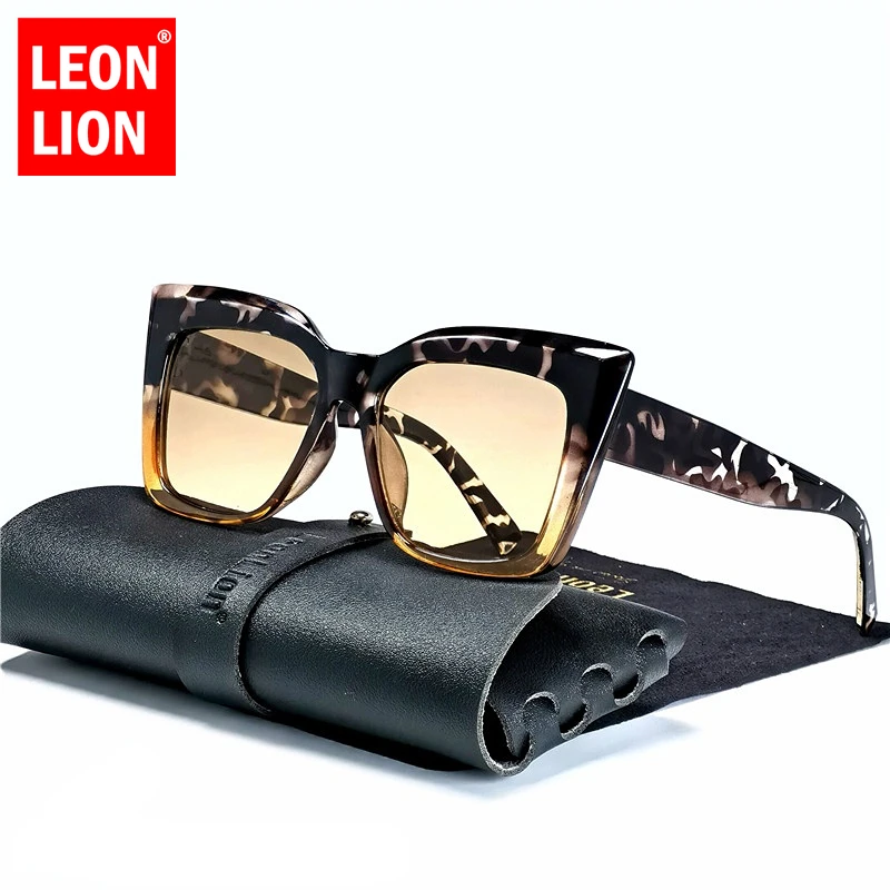 Top Trends: LeonLion Leopard Cateye Sunglasses Women Retro Eyewear Shades For Women Wholesale Luxury Square Oversized Glasses Gafas De Sol Shoppable Styles