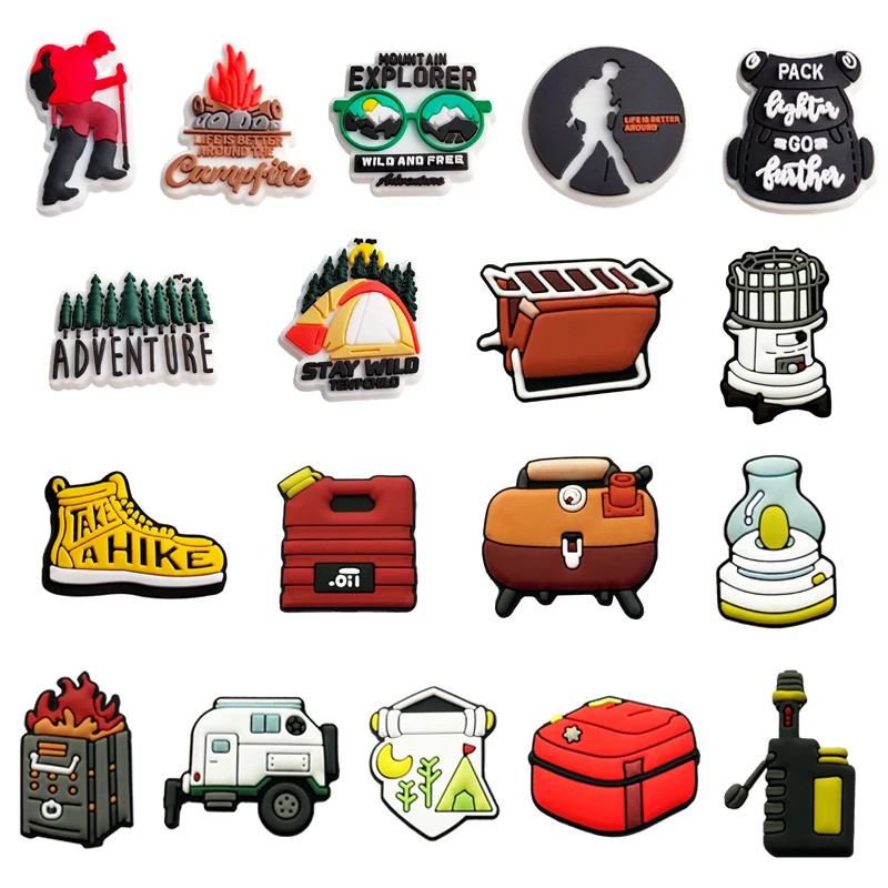 Top Trends: Hot Sale PVC Outdoor Camping Shoe Charms Pin For Croc Charms Accessories Wristband Slipper Decoration Kids Adult Party Gifts Shoppable Styles