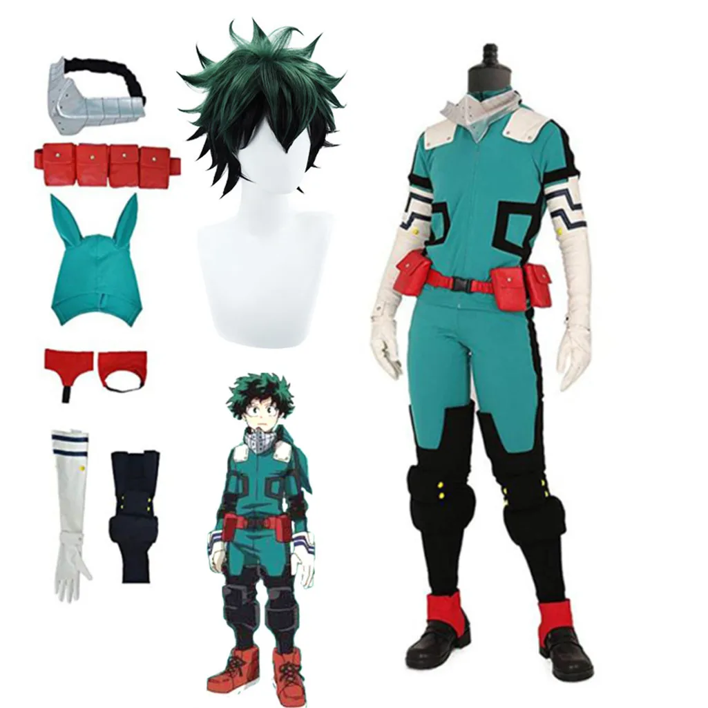 Top Trends: Anime My Hero Academia Cosplay Midoriya Izuku Deku Battle Cosplay Costume Unisex Costume Set Halloween Wig Hair Shoppable Styles