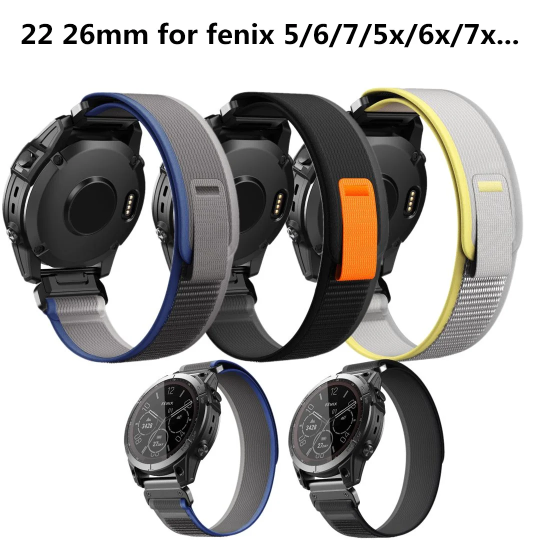 Top Trends: 22 26MM Nylon Strap For Garmin Fenix 6X Pro / 6X / 7X / 5X / Tactix 7 Pro Bands For Instinct 1 / 2 / Enduro 2 Bracelet Watchband Shoppable Styles