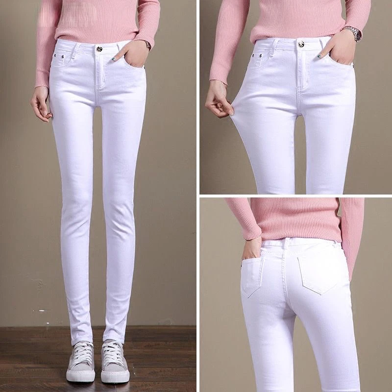 Top Trends: 2023 Spring Women Oversize 34 White Pencil Pants Casual Cotton Legging Trousers Office Slim Pantalones Elegant Stretch Sweatpant Shoppable Styles