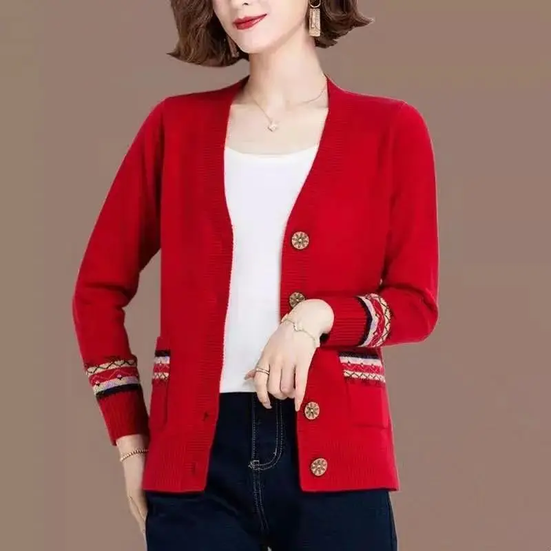 Top Trends: Spring Autumn Folk Vintage Sweaters Coats Button Cardigans Long Sleeve V-Neck Loose Fashion Woman Pockets Knitted Casual Jumpers Shoppable Styles